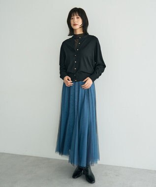 YECCA VECCA レイヤードチュールマーメイドスカート Blue