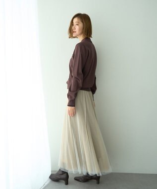 YECCA VECCA レイヤードチュールマーメイドスカート Beige