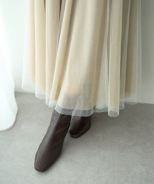 YECCA VECCA レイヤードチュールマーメイドスカート Beige