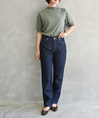 muuc 〈国産デニム〉〈S-XLサイズ展開〉〈ストレッチ素材〉〈ワンウォッシュで柔らかく軽い〉ストレートシルエットのジーンズパンツ ネイビー