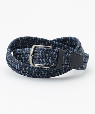 JOSEPH ABBOUD 【伸びる】ダブルメランジレザーメッシュ ベルト