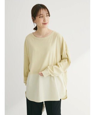 Green Parks ピグメントドッキングスリットデザインチュニック Lime Green