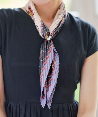 Tiaclasse プリーツスカーフ パープル