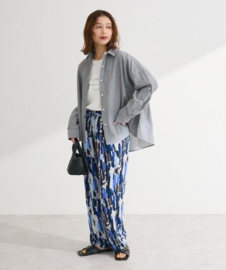 Green Parks 綿麻混シャツ Gray