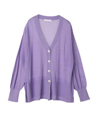 Green Parks 接触冷感Ｖネックカーデ Purple