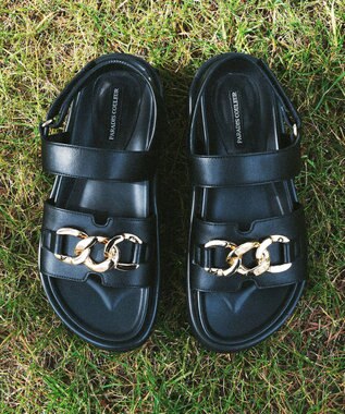 Bridget Birkin 【PARADIS COULEUR】メタルチェーン厚底フットベッドサンダル
