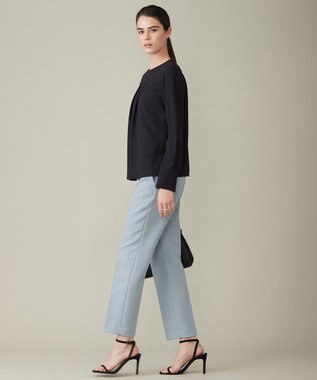 ICB L 【洗える】 ストレッチジョーゼット ブラウス ブラック系