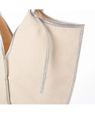 UNBILLION perche コットン×牛革付属トートバッグ L シルバー