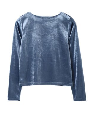 Green Parks ・ＥＬＥＮＣＡＲＥ　ＤＵＥ　ベロアクルーロングＴＥＥ Blue