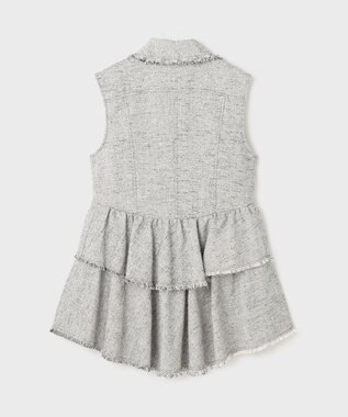 GRACE CONTINENTAL ツイードフリンジジレ グレー