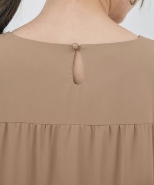 Tiaclasse L 【洗える】ティアードチュニックブラウス ベージュ