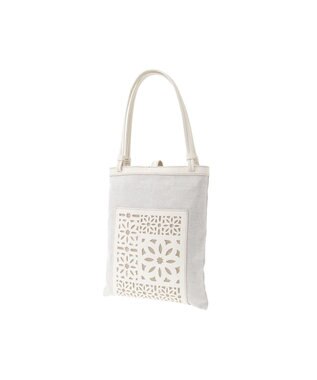 genten タペストリーカットワーク トートバッグ アイボリー