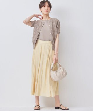 組曲 【WEB限定】ギャザーライトデシン タックスカート カスタード系