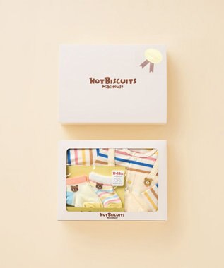 MIKI HOUSE HOT BISCUITS カバーオール＆ローカットソックスギフトセット【BOX付き】 マルチカラー