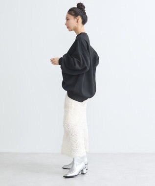 earth music&ecology ダンボールニットバックＺＩＰチュニック Black