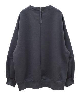 earth music&ecology ダンボールニットバックＺＩＰチュニック Charcoal Gray