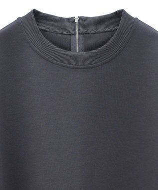 earth music&ecology ダンボールニットバックＺＩＰチュニック Charcoal Gray