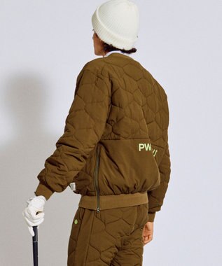 PW CIRCULUS 【撥水加工 / ストレッチ】【MEN】キルティング中綿プルオーバー ゴルフ カーキ系