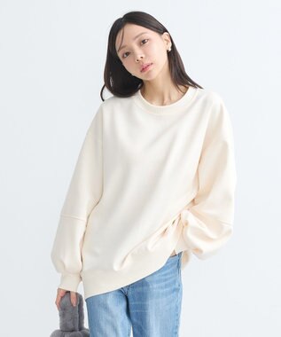 earth music&ecology ダンボールニットバックＺＩＰチュニック Ivory