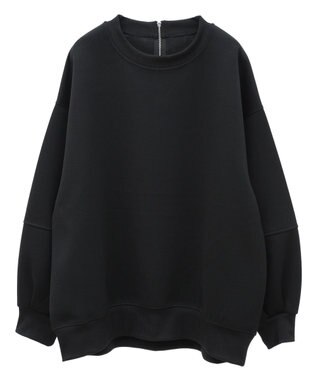 earth music&ecology ダンボールニットバックＺＩＰチュニック Black