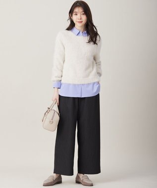 ANY SIS 【23.0cm~24.5cm】フェイクファーメタル モカシン グレージュ