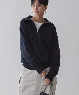 AMERICAN HOLIC バイパチハーフＺＩＰニットプルオーバー Navy