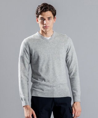 JOSEPH HOMME ピュアカシミヤ　Vネックニット ライトグレー系