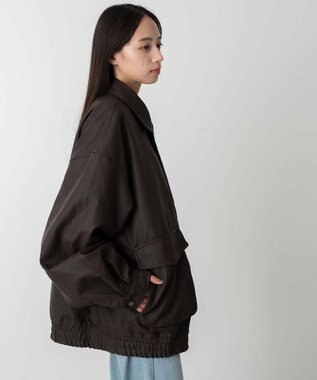 WEGO 【ユニセックス着用ITEM】エコレザー2WAYフライトジャケット ブラウン