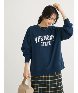 Green Parks アソートロゴ裏毛プルオーバー Navy