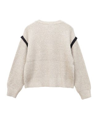 Green Parks Ｍｉｘ配色畦ニットプルオーバー Beige