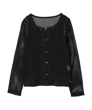 earth music&ecology ＳＥＴ２点メッシュカーディガン＋インナー Black