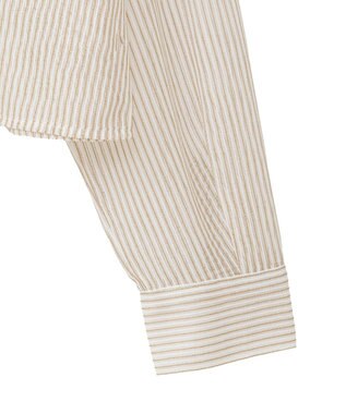 earth music&ecology メッシュストライプショートシャツ Beige