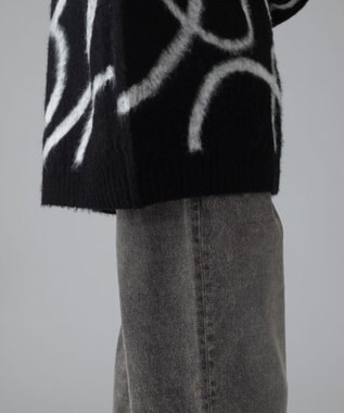 WEGO 【ユニセックス着用ITEM/MLサイズ展開】ファジーパターンプルオーバー ブラック