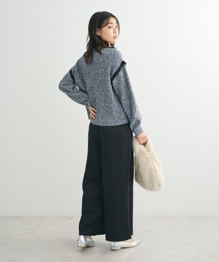 Green Parks Ｍｉｘ配色畦ニットプルオーバー Blue