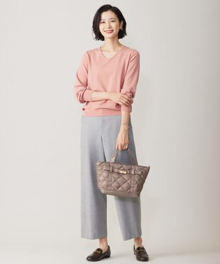 J.PRESS LADIES 【2way】ボンディングキルト バッグ ブラウン系