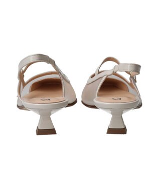 INTER-CHAUSSURES 【FABIO RUSCONI】ワンストラップネットバックバンドパンプス オフホワイトコンビ