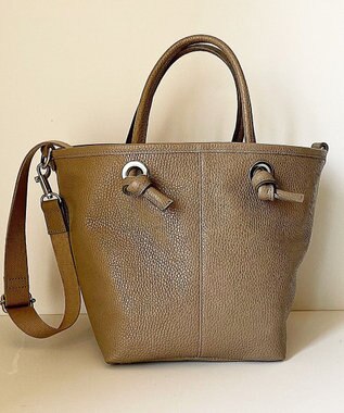 Hekhèr Le Style de Vie 【日本製 / 2WAY】シュリンクレザー ノットハンドバッグ グレージュ