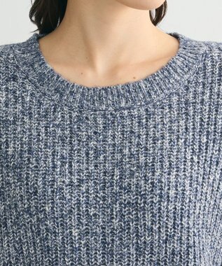Green Parks Ｍｉｘ配色畦ニットプルオーバー Blue