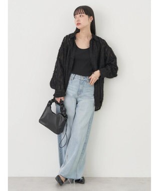 earth music&ecology ジャガードシャツ Black