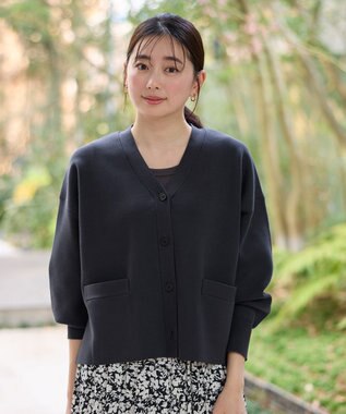 ANY L ミラノリブニットカーディガン チャコール