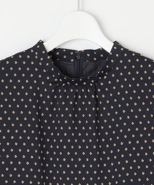 J.PRESS LADIES L 【洗える】ジオメトリックプリント ワンピース ネイビープリント系