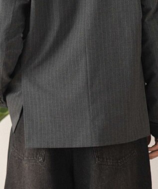 WEGO 【フォーマル/セットアップ対応】ダブルテーラードジャケット グレーストライプ