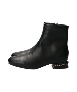 Bridget Birkin 【Bridget Birkin】パールチェーンヒールストレッチショートブーツ ブラック