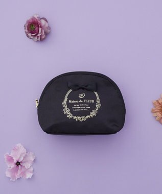 Maison de FLEUR サテンリボンラウンドポーチ
