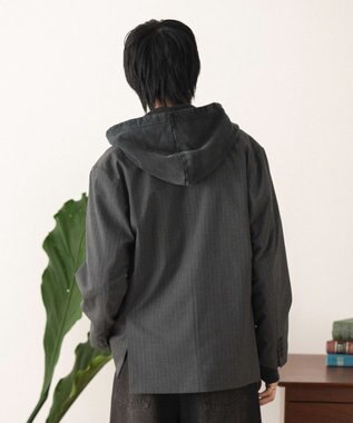 WEGO 【フォーマル/セットアップ対応】ダブルテーラードジャケット グレーストライプ