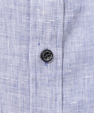 JOSEPH ABBOUD 【麻100％・軽い・涼しい】 モイスチャーリネンバンドカラーシャツ サックスブルー系