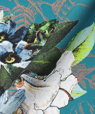 自由区 ボタニカルプリント スカーフ グリーン系