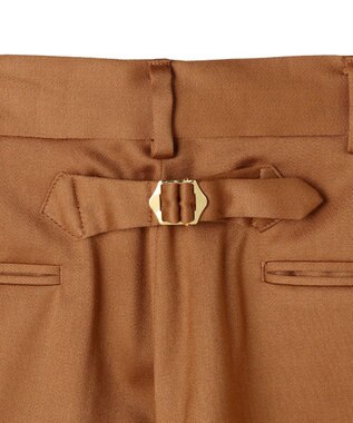 J.PRESS MEN 【J.PRESS ORIGINALS】Wool Satin Stretch New Piped Stem Slacks / Japan Made キャメル系
