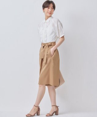 組曲 【WEB限定】オシャクロスキュロットパンツ ベージュ系