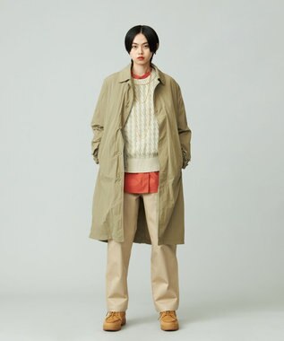 J.PRESS YORK STREET 【UNISEX】ナイロンワッシャーステンカラーコート ベージュ系